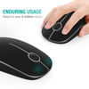 Picture of VssoPlor Wireless Mouse, 2.4G Slim Portable Computer Mice with Nano Receiver for Notebook, PC, Laptop, Computer (Black and Silver)