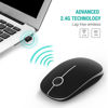 Picture of VssoPlor Wireless Mouse, 2.4G Slim Portable Computer Mice with Nano Receiver for Notebook, PC, Laptop, Computer (Black and Silver)