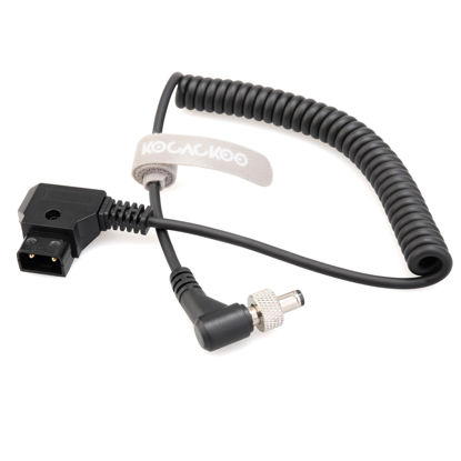 Picture of KOCACKOO D-Tap(P-Tap) to DC 5.5 * 2.5mm Locking Right Angle Male Coiled Power Cable for Double-Sided NP-F Dummy Battery and Video Devices PIX-E7 PIX-E5 7 Atomos/Ikan/Sony/DJI Monitor.