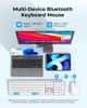 Picture of Wireless Bluetooth Keyboard and Mouse Combo (USB + Dual BT), seenda Multi-Device Rechargeable Slim Keyboard and Mouse, Compatible for Win 7/8/10, MacBook Pro/Air, iPad, Tablet - White Silver