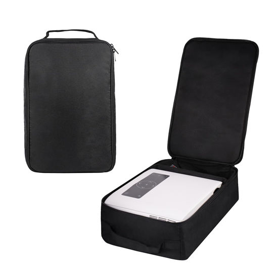 Picture of Groview JQ818C Projector Case, Projector Travel Carrying Bag Internal Dimension 15.75"x9.45"x4.7" with Large Capacity & Compartment Dividers, Compatible for JQ818C, T6, RD881, RD850, BL-43, BL-89