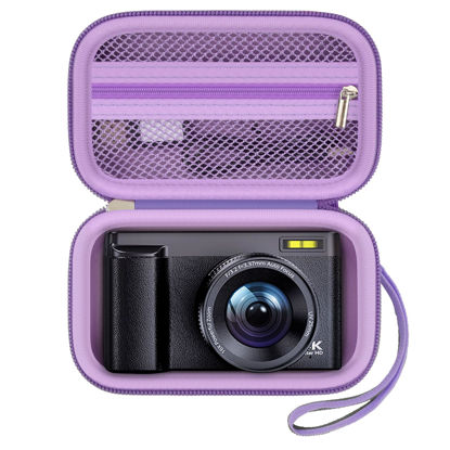 Picture of Digital Camera Case Compatible with TEBNGIHNM for Duluvulu for Oiadek for zheozeig for Zostuic for Toiauaha 4K Vlogging Camera. Storage Holder Bag for Canon PowerShot Camera (Box Only) - Purple