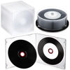 Picture of Singhoow 25 Pcs CD-R Blank Discs with 25 Pcs Clear Jewel Case 700MB 80 Minutes 52X Recordable Blank CD with White Inkjet Printable Center and Black Recording Surface Vinyl CD Disc for Music Data