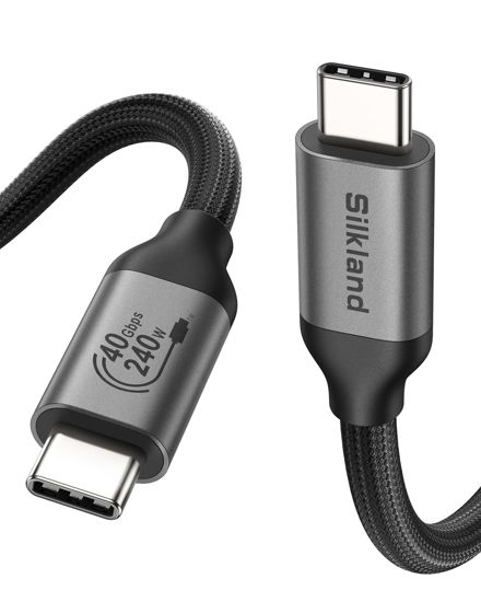 Picture of Silkland USB 4 Cable for Thunderbolt 4 Cable, 40Gbps Data Transfer, 240W Fast Charging, Supports 8K/5K@60Hz, 4K@144Hz, USB C Thunderbolt Cable 2.6FT, Compatible for MacBook, SSD, Docking, iPhone 16/15