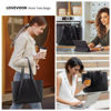 Picture of LOVEVOOK Laptop Tote Bag for Women 17 Inch Work Bag Leather Laptop Bag with Clutch, Large Capacity Office Purse Computer Briefcase Shoulder Bag for Casual Business Travel, Sandy