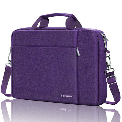 Picture of Ferkurn Laptop Bag Women Men Computer Bag for HP Envy Pavilion Omen/LG Gram/MSI/Dell Inspiron XPS/Lenovo Thinkpad/ASUS/Acer, Shoulder Strap Carrying Briefcase Messenger Bag Case, Purple, 17 17.3 Inch