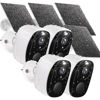 Picture of Rraycom 4pc Solar Security Cameras Wireless Outdoor, 2K Battery Powered Cameras for Home Security, WiFi Camera with Solar Panel, Color Night Vision, AI Motion Detection, 2 Way Audio, IP65, SD/Cloud