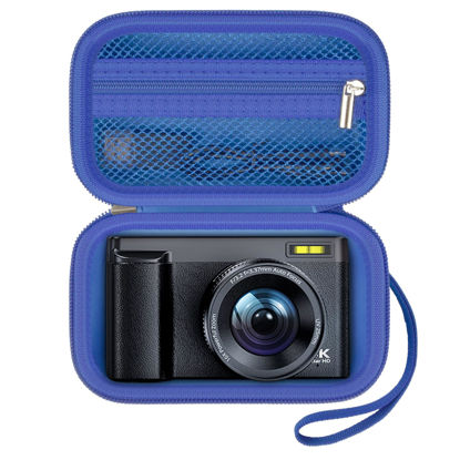 Picture of Grapsa Digital Camera Case Compatible with TEBNGIHNM for Duluvulu for Oiadek for zheozeig for Zostuic for Toiauaha 4K Vlogging Camera. Storage Holder Bag for Canon PowerShot Camera (Box Only) - Blue