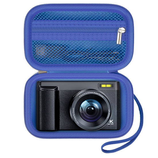 Picture of Grapsa Digital Camera Case Compatible with TEBNGIHNM for Duluvulu for Oiadek for zheozeig for Zostuic for Toiauaha 4K Vlogging Camera. Storage Holder Bag for Canon PowerShot Camera (Box Only) - Blue