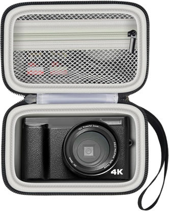 Picture of Digital Camera Case Compatible with TEBNGIHNM for Duluvulu for Oiadek for zheozeig for Zostuic for Toiauaha 4K Vlogging Camera. Storage Holder Bag for Canon PowerShot Camera (Box Only) - Grey Inner