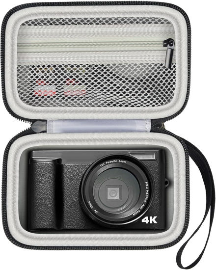 Picture of Digital Camera Case Compatible with TEBNGIHNM for Duluvulu for Oiadek for zheozeig for Zostuic for Toiauaha 4K Vlogging Camera. Storage Holder Bag for Canon PowerShot Camera (Box Only) - Grey Inner