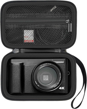 Picture of Digital Camera Case Compatible with TEBNGIHNM for Duluvulu for Oiadek for zheozeig for Zostuic for Toiauaha 4K Vlogging Camera. Storage Holder Bag for Canon PowerShot Camera (Box Only) - Black Inner