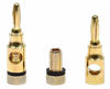 Picture of Accessonico 4 Pairs 8 Plugs Speaker Banana Plugs Gold Plated - Open Screw Type Brass Connector for Speaker Stereo Wire, Home Theater Audio (8 pcs/4 Red 4 Black)