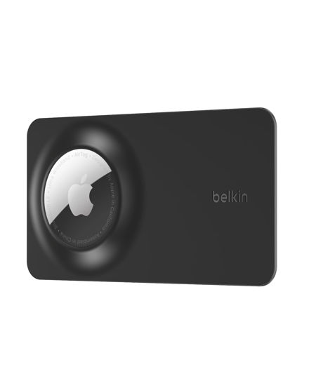 Picture of Belkin Apple AirTag Secure Wallet Insert, Thin AirTag Wallet Holder, Accessories for Apple AirTag - Ultra Slim & Flexible Credit Card Size Insert for Purse, Handbag, Pocket, Backpack - Black