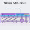 Picture of Wireless Keyboard and Mouse Combo, MARVO 2.4G Ergonomic Wireless Computer Keyboard with Phone Tablet Holder, Silent Mouse with 6 Button, Compatible with MacBook, Windows (Purple)