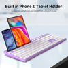 Picture of Wireless Keyboard and Mouse Combo, MARVO 2.4G Ergonomic Wireless Computer Keyboard with Phone Tablet Holder, Silent Mouse with 6 Button, Compatible with MacBook, Windows (Purple)