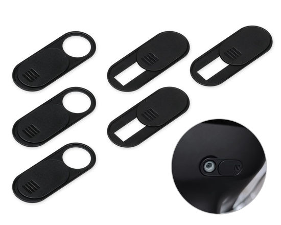 Picture of DS. DISTINCTIVE STYLE Camera Cover Slide Car Camera Privacy Cover Webcam Sticker Blocker Compatible with Tesla Model 3 and Model Y Accessories (Black - 6 Pack)