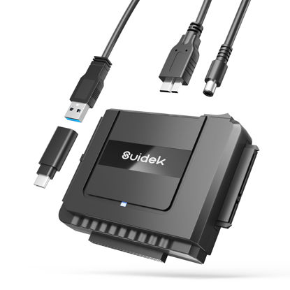 Picture of SUIDEK USB 3.0 to IDE SATA Converter - External IDE Hard Drive Reader for Universal 2.5 3.5 inch HDD/SSD Hard Drive Disk, IDE SATA to USB C Adapter Kit with 12V/2A Power Adapter