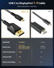 Picture of Maxonar VESA Certified USB C to DisplayPort 1.4, 8K 60Hz Thunderbolt 4/3 /USB4 to DP Cable 6.6FT/2M(4K 60Hz 144Hz 120Hz 2K 240Hz) 32.4Gbps HBR3 Alt Mode Adapter for Mac Studio, M2 M1 MacBook - Black