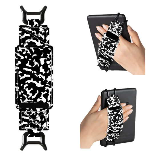 Picture of CoBak Secure Hand Strap for Kindle and Tablets - Versatile and Lightweight Kindle Strap for 6-7.5" Kindle/Kobo/Voyaga/Lenovo/Sony E-Book Tablet - High Elasticity, Black Print