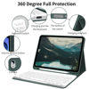 Picture of kenke Keyboard Case for iPad Air 11 Inch (M2) 2024, iPad Air 5th/4th Generation 10.9 Inch 2022/2020, Stand Folio Slim Cover with Pencil Holder, Magnetically Detachable Wireless Keyboard, Dark Green