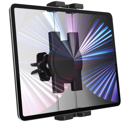 Picture of YOOZ Vent Tablet Mount for Car [Super Stable Durable] Air Vent Car Tablet Holder Powerful Vent Clip for 4-12.9" Tablets & Phones, iPad Pro/Air/Mini, Galaxy, Lenovo, Fire, iPhone Series