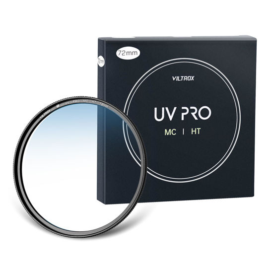 Picture of VILTROX 72mm MC UV Protection Filter 18 Multi-Layer Coatings UHD Camera Lens UV Filter, Ultra Hard Coating, Nano Coating, Hydrophobic, Scratch Resistant Ultra-Slim UV Filter for 72mm Camera Lens