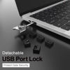 Picture of 10Pcs USB Port Blocker with 1 Key,Locking USB Port/Dust Blocker,USB-A Dust Cap Female Port Plug Protector, Compatible with USB-A Ports,Computers,TVs,Routers (Black)
