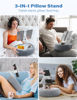 Picture of TAZENI Tablet Kindle Pillow Stand Holder with 2 Trays Fit 4''-13'' Phone/Tablet/Kindle Tablet iPad Holder Stand for Bed with Soft Plus Fabric Kindle/Tablet Accessories Gift for Reading,Gray