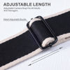 Picture of Padwa Lifestyle Adjustable Camera Strap - 2" Top Layer Cowhide Head Camera Straps for Photographers,Soft Cotton Crossbody Strap with Quick Release fits All Cameras - Black Stripe