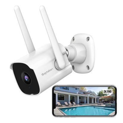 Picture of Septekon 2K Security Cameras Outdoor, 2.4G WiFi Cameras for Home Security with Two-Way Audio, Night Vision, IP66 Waterproof, Motion Detection Alarm - P30