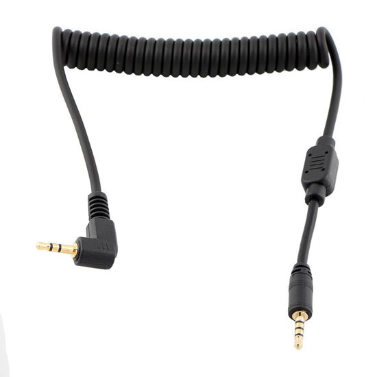 Picture of 2.5mm to L1 Camera Shutter Release Cable Remote Control Cord Speedlight Flash Trigger Connect Spring Coiled Wire Cord for Panasonic GH4 GH3 GH2 GH1 DMC-FZ2500 FZ2000