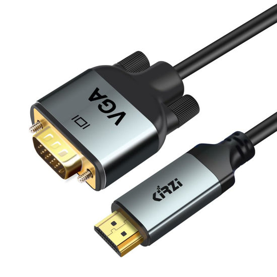 Picture of Kirzi HDMI to VGA Cable, Uni-Directional HDMI Computer to VGA Monitor Cable (3ft)