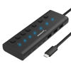 Picture of SABRENT USB C Hub 7-Port 48W Powered Hub with Switches (HB-3A4C)