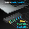 Picture of SABRENT USB C Hub 7-Port 48W Powered Hub with Switches (HB-3A4C)
