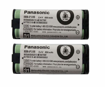 Picture of Triangle Power 2 Pack HHR-P105 NI-MH Rechargeable Battery for Panasonic 2.4V 830mAh Battery for Cordless Phones