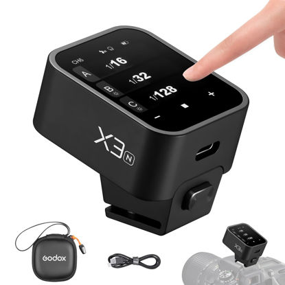 Picture of GODOX X3 X3-N Trigger, OLED Touch Screen TTL Wireless Flash Trigger for Nikon Cameras, with TCM Conversion, Built-in Lithium Battery, USB-C Quick Charge (Upgrade Version of X2T-N/Xpro-N/XProII-N)