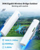 Picture of Gigabit Wireless Bridge Outdoor, 5KM Point-to-Point WiFi Bridges for Network Extension, 5.8 GHz Wireless Bridge Compatible with Starlink and Cameras, Ideal for Barn, Farm, Shop,Plug and Play, 2 Pack