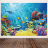 Picture of CHAIYA Under The Sea Backdrop Ocean Little Mermaid Backdrop Background for Under The Sea Theme Baby Shower Photo Booth Banner Party Cake Table Decoration 7x5ft