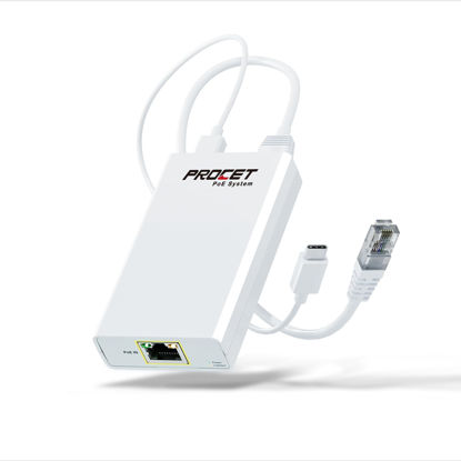 Picture of Gigabit PoE Splitter USB C 5V 3A, PoE to USB-C Adapter, IEEE 802.3at Compliant 10/100/1000Mbps for Raspberry Pi 4, Security IP Cameras and More, PT-ATC-5V