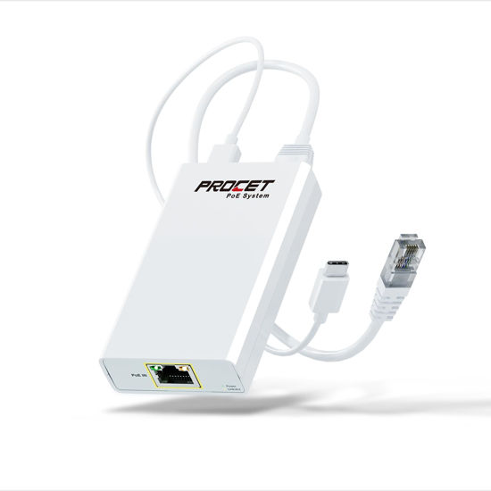 Picture of Gigabit PoE Splitter USB C 5V 3A, PoE to USB-C Adapter, IEEE 802.3at Compliant 10/100/1000Mbps for Raspberry Pi 4, Security IP Cameras and More, PT-ATC-5V