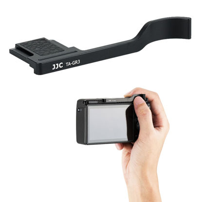Picture of JJC Deluxe Metal Thumb Up Grip for Ricoh GR IIIx HDF GR IIIx GR3x GR III GR III HDF GR3 Cameras, Hot Shoe Thumb Rest Support Grip for Stable and Safe Hand Hold, Not Affect The Use of Camera Buttons