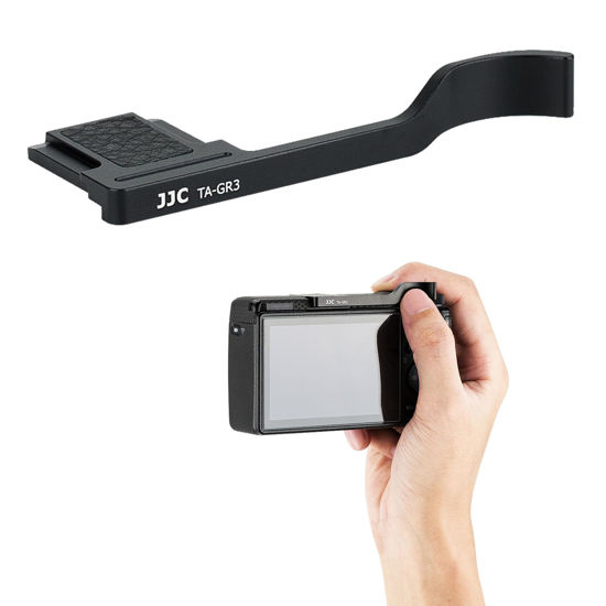 Picture of JJC Deluxe Metal Thumb Up Grip for Ricoh GR IIIx HDF GR IIIx GR3x GR III GR III HDF GR3 Cameras, Hot Shoe Thumb Rest Support Grip for Stable and Safe Hand Hold, Not Affect The Use of Camera Buttons