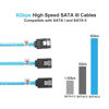 Picture of ADCAUDX SATA-III Cable:24 Inches,3 Pack SATA 6Gbps Cables Flexible SATA Cable 2Ft,Straight SATA Data Cable,Thin-SATA Cable for SSD HDD,SATA Hard Drives,Blue (0.6M)