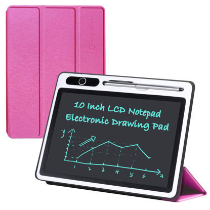 Picture of LCD Writing Tablet 10 inch Electronic Handwriting Pad Doodle Board with Leather Protective Case Christmas Birthday Gifts for Kids Adults at Home School Office(Pink)