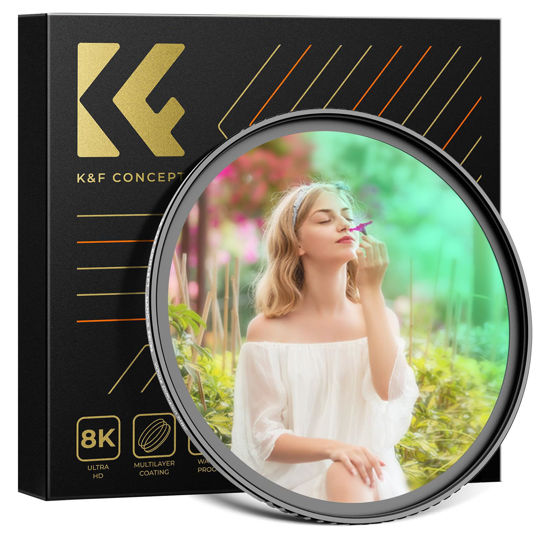 Picture of K&F Concept 82mm White Pro Mist 1/4 Filter, High Definition Dreamy Soft White Diffusion Filter with 28 Layer Coatings Waterproof Scratch Resistant for Portrait/Video/Vlog Photography (Nano-X Series)