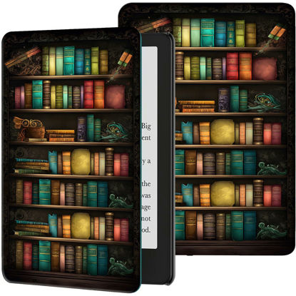 Picture of Slim Case for 6.8" Kindle Paperwhite (11th Generation-2021) and Kindle Paperwhite Signature Edition Stand Smart Cover with Auto Wake/Sleep for Kindle Paperwhite 2021 E-Reader,Old Library Bookshelf