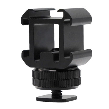 Picture of Cold Shoe Mount,Cold Shoe Adapter,Cold Shoe Mount Adapter,Camera Shoe Mount - 3 Shoe Mount Extension,Camera Flash Accessories,Bracket for Led Lights,Microphones,Monitors,Audio Recorder,Video Camera