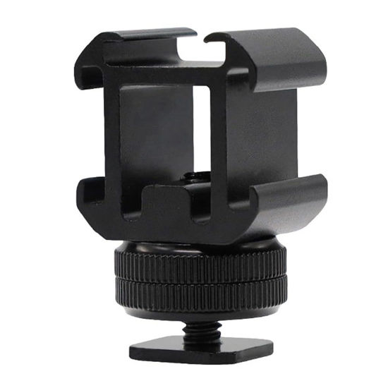 Picture of Cold Shoe Mount,Cold Shoe Adapter,Cold Shoe Mount Adapter,Camera Shoe Mount - 3 Shoe Mount Extension,Camera Flash Accessories,Bracket for Led Lights,Microphones,Monitors,Audio Recorder,Video Camera