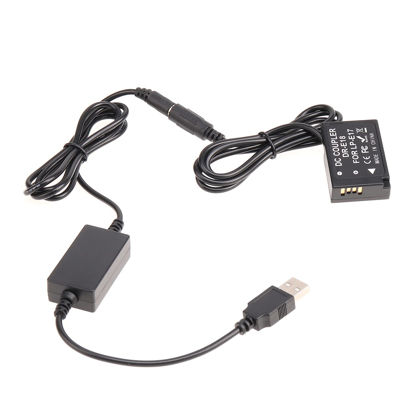 Picture of FocusFoto Full Decoded LP-E17 DR-E18 Dummy Battery DC Coupler + USB Power Supply Adapter Cable fit 5V 2A Power Bank for Canon EOS 77D 200D 800D 750D 760D M3 M5 M6 Mark II RP Camera